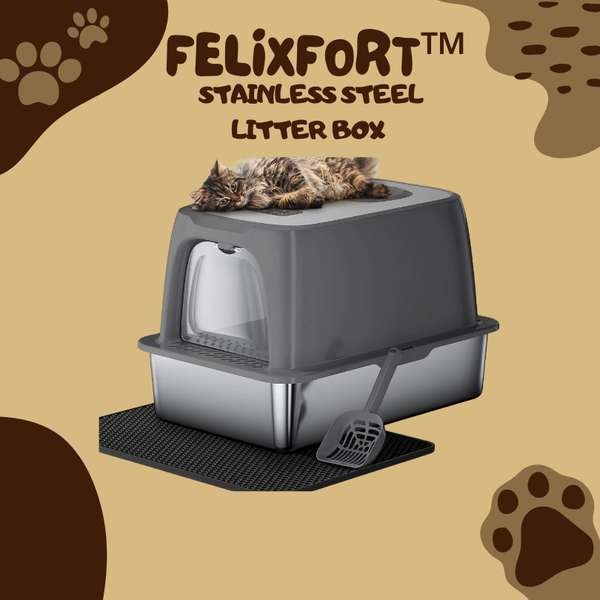 FelixFort™ -  Stainless Steel Cat Litter Box