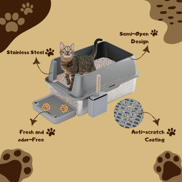 FelixFort™ -  Stainless Steel Cat Litter Box