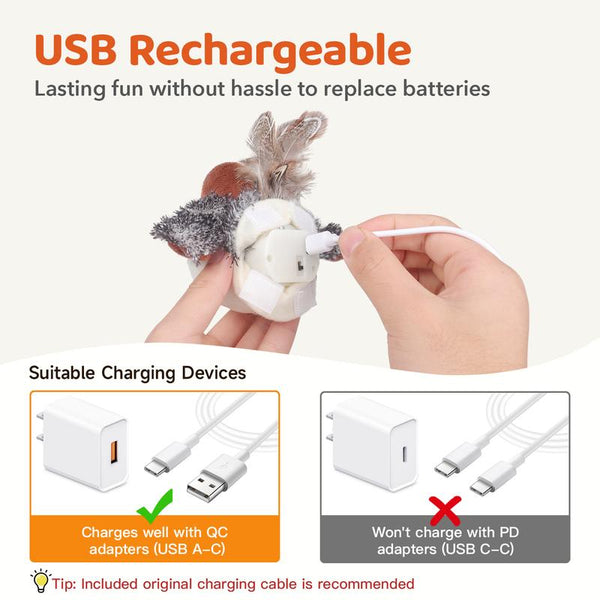 Chirpfurry™ - Rechargeable Bird toy for Cats